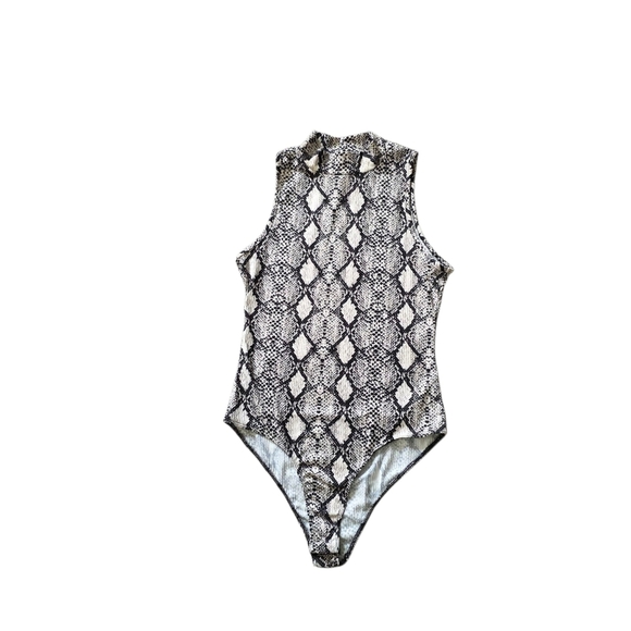 🔥5 FOR $25🔥Caution To The Wind Snakeskin Sleeveless Bodysuit, Size Small - Picture 1 of 12